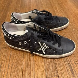 Golden Goose Super-Star Low Black Glitter and Pearl